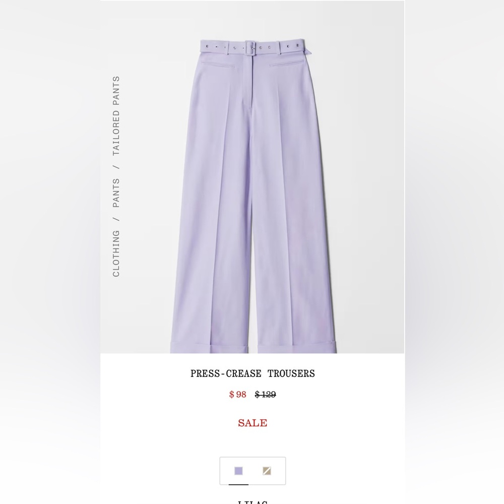 Lilac High-Waisted Press Creases Pants